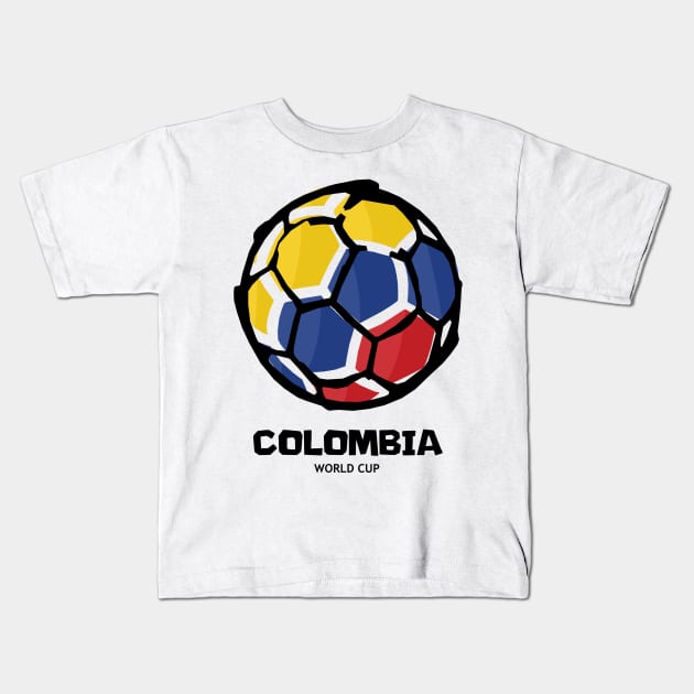 Colombia Football Country Flag Kids T-Shirt by KewaleeTee